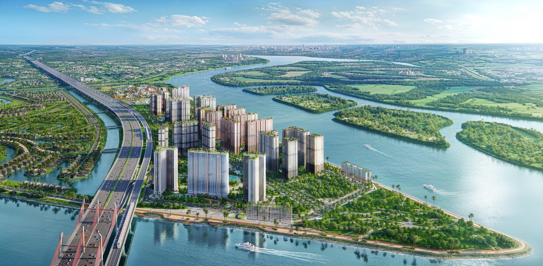 Phối cảnh toàn cảnh The Harbor Skyline trên đảo Vũ Yên